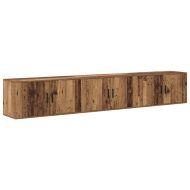 Комплект стенен ТВ шкаф 3 pcs Старо дърво 80 х 34,5 х 40 см
