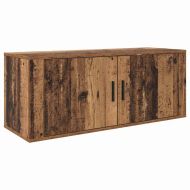 Комплект стенен ТВ шкаф 3 pcs Старо дърво 100 x 34,5 x 40 см