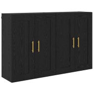 Стенно монтиран шкаф 2 pcs Черния дъб 69,5 x 34 x 90 см