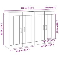 Стенно монтиран шкаф 2 pcs Черния дъб 69,5 x 34 x 90 см