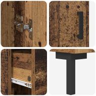 Висок шкаф с чекмедже 2 pcs Старо дърво Инженерно дърво