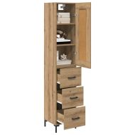 Висок шкаф с чекмедже Дъб 34,5 x 34 x 180 см Инженерно дърво