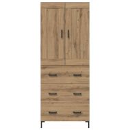 Висок шкаф с чекмедже 2 pcs Дъб Инженерно дърво