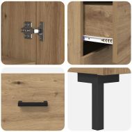 Висок шкаф с чекмедже 2 pcs Дъб Инженерно дърво