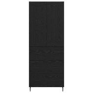 Висок шкаф с чекмедже 2 pcs Черния дъб Инженерно дърво
