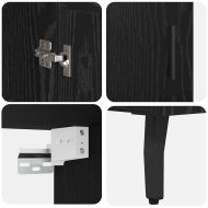 Висок шкаф 2 pcs Черния дъб Инженерна дървесина и стъкло