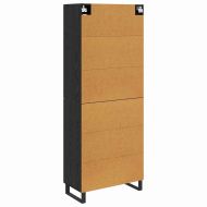 Висок шкаф 2 pcs Черния дъб Инженерна дървесина и стъкло