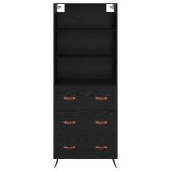 Висок шкаф Черен дъб 69,5 x 34 x 180 см Инженерно дърво