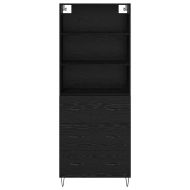 Висок шкаф с чекмедже 2 pcs Черния дъб Инженерно дърво