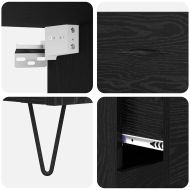 Висок шкаф с чекмедже 2 pcs Черния дъб Инженерно дърво