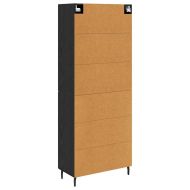 Висок шкаф 2 pcs Черен дъб Инженерна дървесина и стъкло