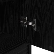 Служебен шкаф с чекмедже 3 pcs Черен дъб Инженерно дърво