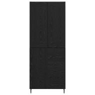 Висок шкаф с чекмедже 2 pcs Черния дъб Инженерно дърво