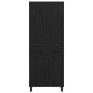 Висок шкаф с чекмедже 2 pcs Черния дъб 69,5 x 34 x 180 см