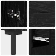 Висок шкаф с чекмедже 2 pcs Черния дъб Инженерно дърво