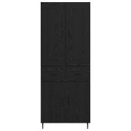 Висок шкаф с чекмедже 2 pcs Черния дъб Инженерно дърво