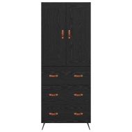 Висок шкаф Черния дъб 69,5 x 34 x 180 см Инженерно дърво