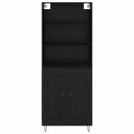 Висок шкаф с чекмедже 2 pcs Черния дъб Инженерно дърво