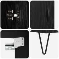 Висок шкаф с чекмедже 2 pcs Черния дъб Инженерно дърво