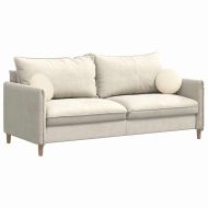 Възглавници за седалки 2 pcs Крем Ø30 x 13 см Кордюрова тъкан