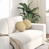 Възглавници за седалки 2 pcs Сивозелен Ø 30 cm Кордюрова тъкан