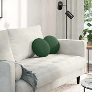 Възглавници за седалки 2 pcs Тъмен зелен Ø 30 cm