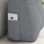 Възглавница за гръб Светлосиво 45 x 24 x 50 см текстил