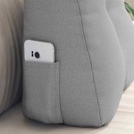 Възглавница за гръб Облачно сиво 45 x 24 x 50 см текстил