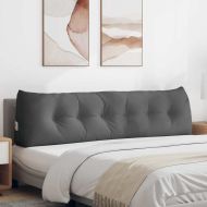 Възглавница за гръб Тъмен сив 180 x 24 x 50 см текстил