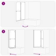 Душова обшивка Златист 120 x 140 cm ESG стъкло и алуминий