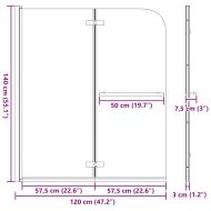 Душова обшивка Златист 120 x 140 cm ESG стъкло и алуминий