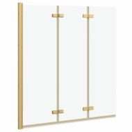 Душова обшивка Златист 130 x 138 см ESG стъкло и алуминий