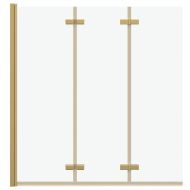 Душова обшивка Златист 130 x 138 см ESG стъкло и алуминий