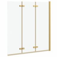 Душова обшивка Златист 130 x 138 см ESG стъкло и алуминий