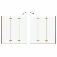 Душова обшивка Златист 130 x 138 см ESG стъкло и алуминий