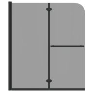 Душова обшивка Черно 95 x 140 cm ESG стъкло и алуминий