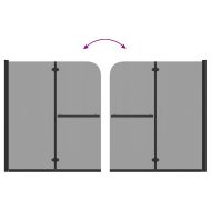 Душова обшивка Черно 95 x 140 cm ESG стъкло и алуминий