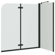 Душова обшивка Черно 120 x 68 x 130 см ESG стъкло и алуминий