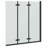 Сгъваема душ кабина Черно 130 x 138 см ESG стъкло и алуминий