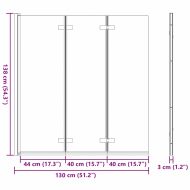 Сгъваема душ кабина Черно 130 x 138 см ESG стъкло и алуминий