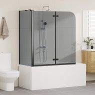 Душова обшивка Черно 120 x 68 x 130 см ESG стъкло и алуминий