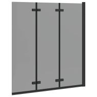 Душова обшивка Черно 130 x 138 см ESG стъкло и алуминий