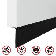 Самозалепващи се четки за уплътняване на врати 6 pcs Черно