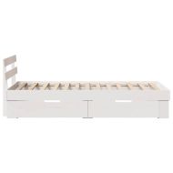 Рамка за легло с таблото Бяло 90 x 200 cm Солидно борово дърво