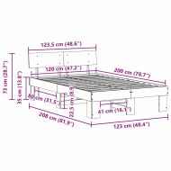 Рамка за легло с таблото Кафяво с восъчно покритие 120 x 200 cm