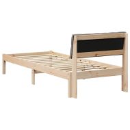 Рамка на леглото Кафяво и таупе 75 x 190 cm Борово дърво масив