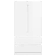 Шкаф за баня Лъскаво бяло 79,5 x 49 x 156 см Инженерно дърво