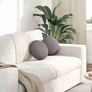 Възглавници за седалки 2 pcs Таупе Ø30 x 13 см текстил