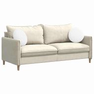 Възглавници за седалки 2 pcs Бяло Ø40 x 13 см текстил