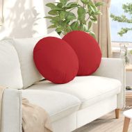 Възглавници за седалки 2 pcs Червено Ø50 x 19 см текстил